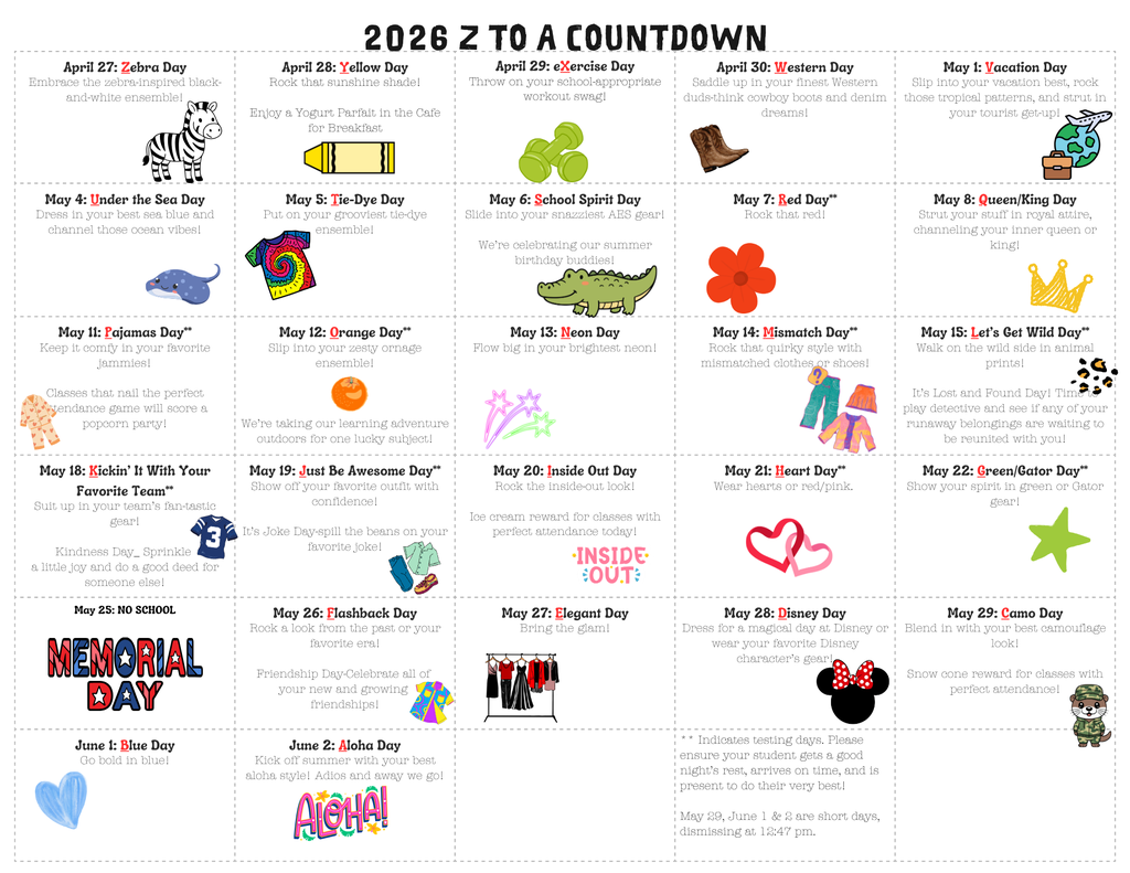 Z to A Countdown