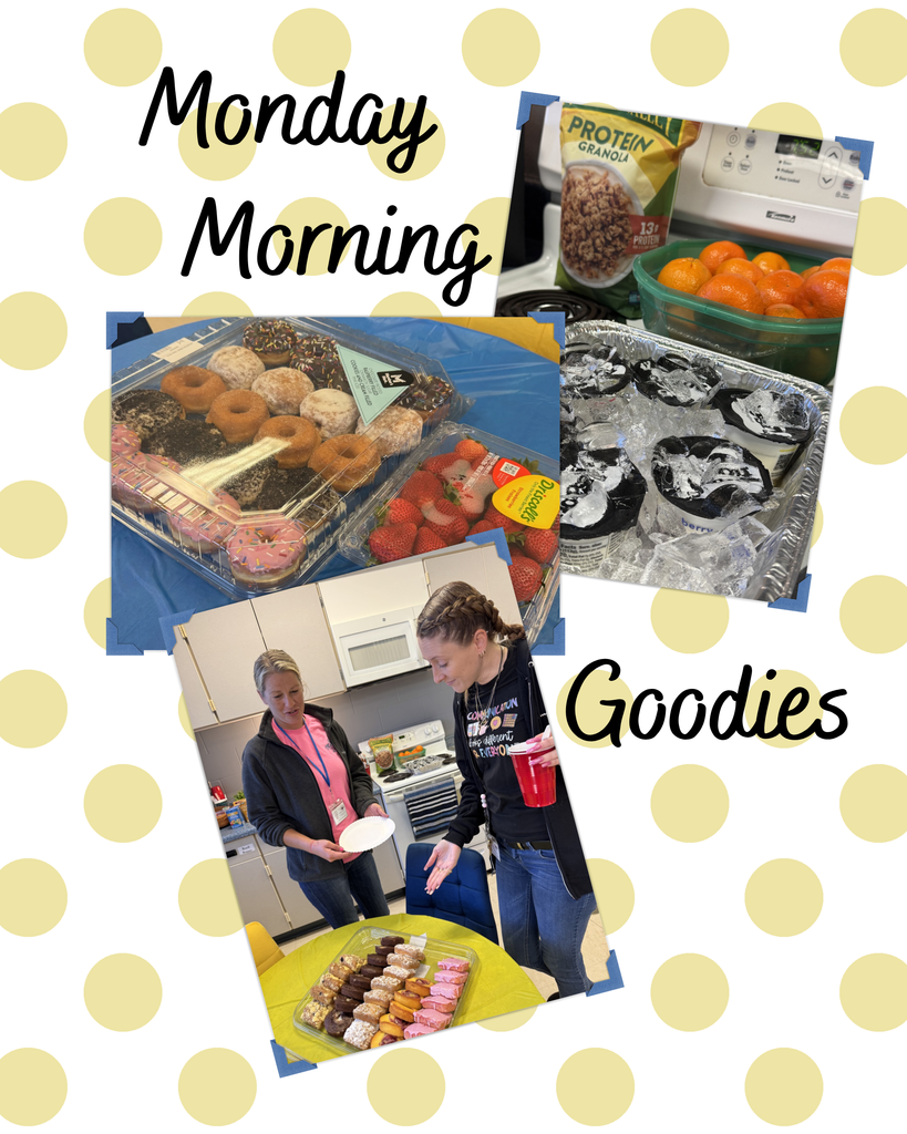 images of donuts and fruit offered for breakfast