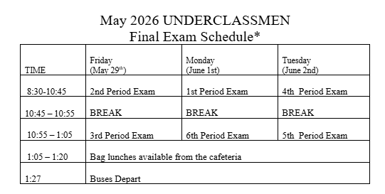 Final Exam Schedule
