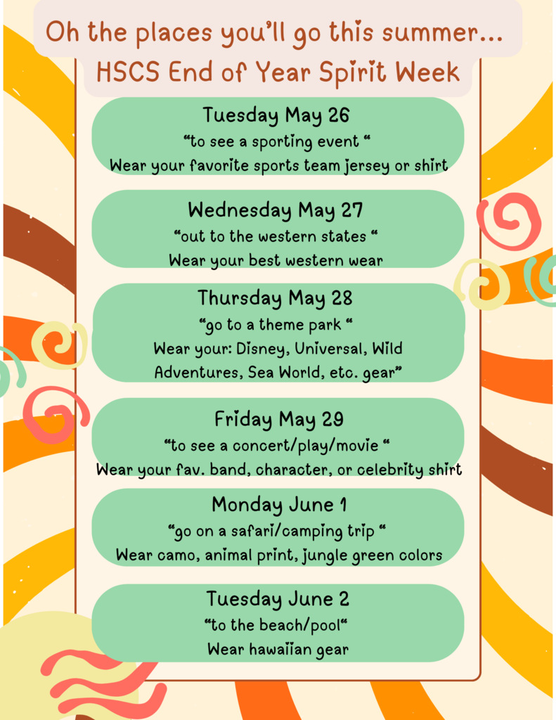HSCS EOY theme days