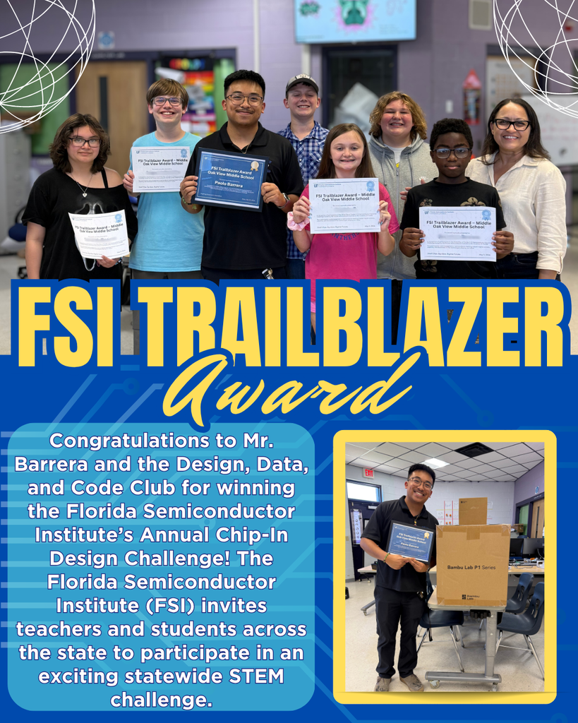 Pictures of student participants and Mr. Barrera with the prize for the FSI Trailblazer Award.