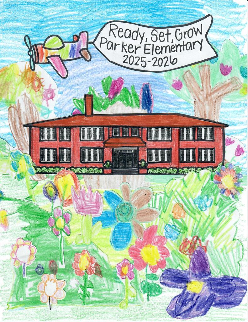 Drawing of our school and flowers all over the grounds