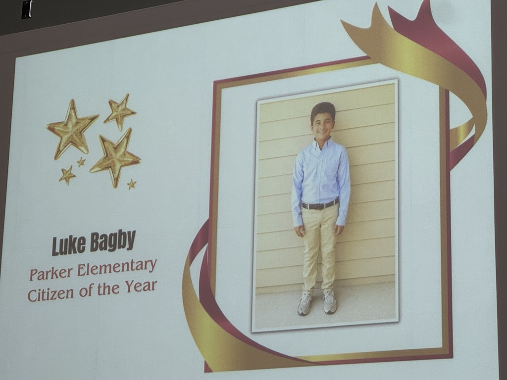 Citizen of the year photo with stars and text
