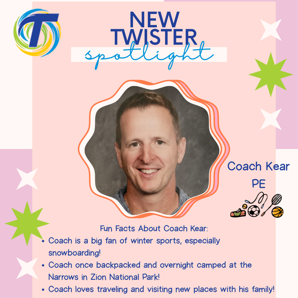 pink and purple background with a headshot of Coach Kear