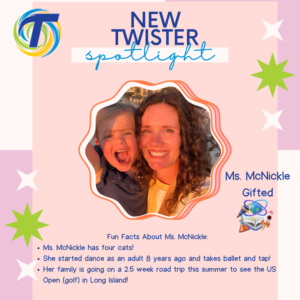 pink and purple background with picture of female teacher and a small child.