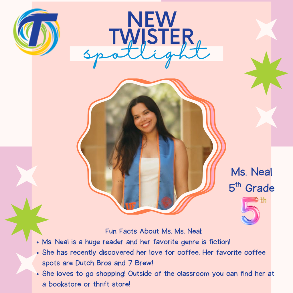 pink and purple background with picture of teacher in the center
