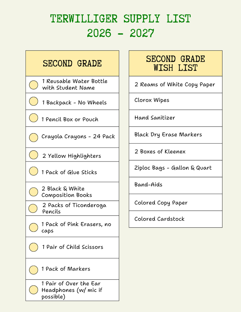 yellow and green list