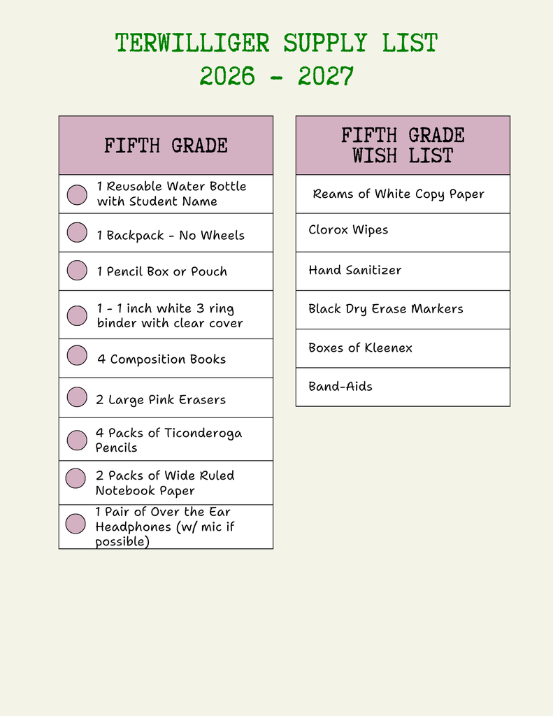 purple and green list