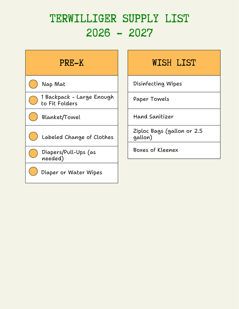 orange and green list