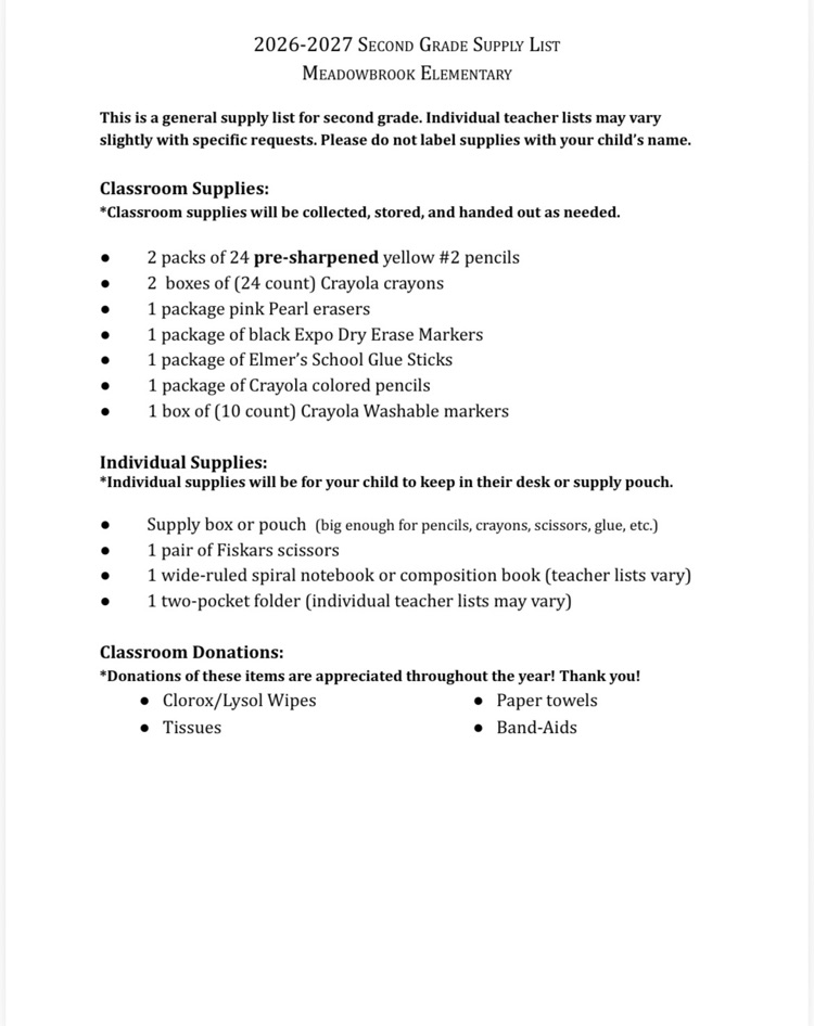 supply lists 