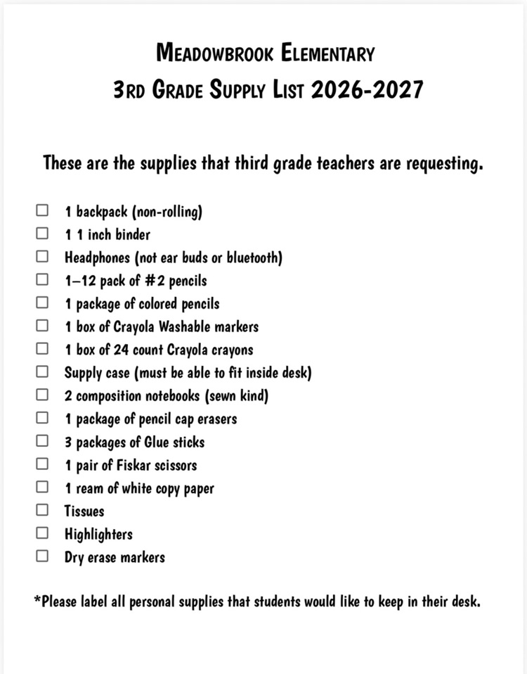 supply lists 