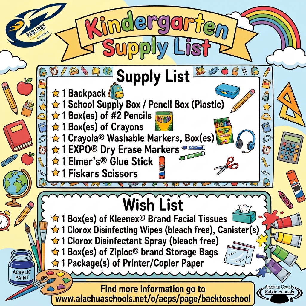 Kindergarten Supply List
