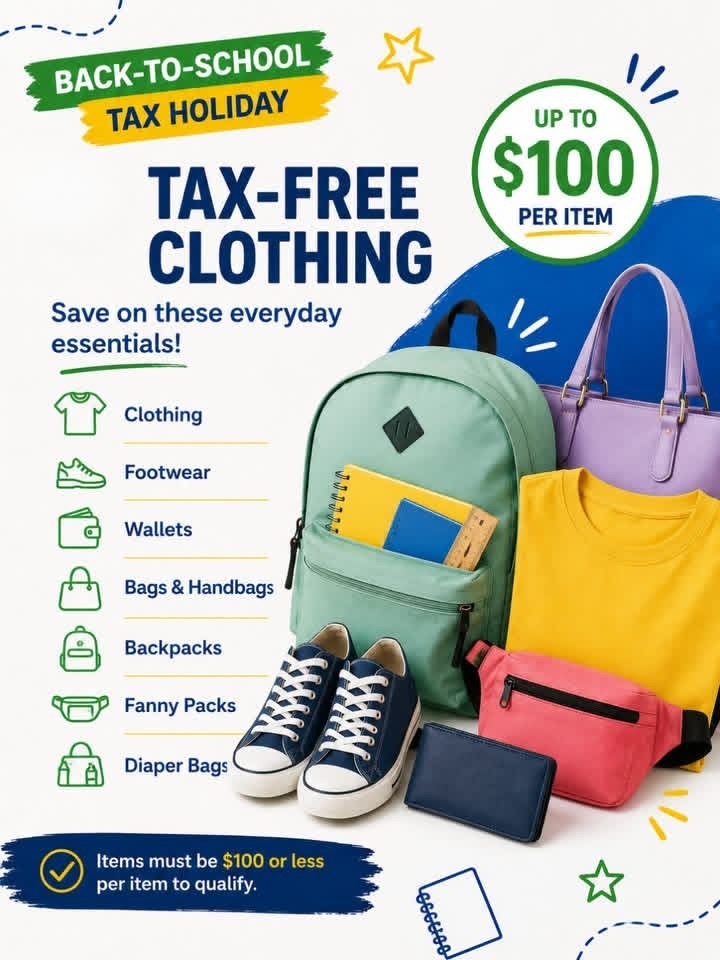 Tax free 7/20-8/20/26 