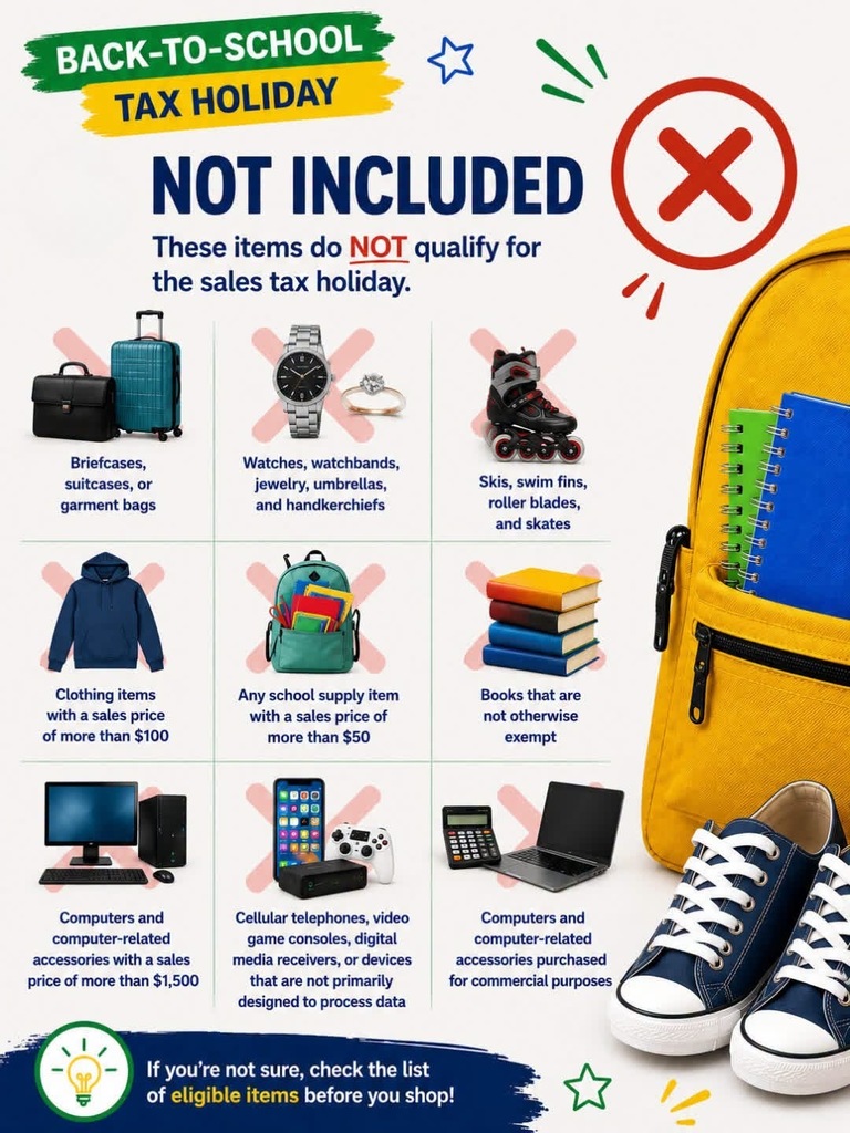 Tax free 7/20-8/20/26 
