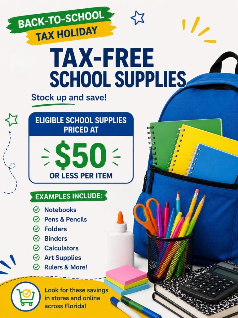 Tax free 7/20-8/20/26 