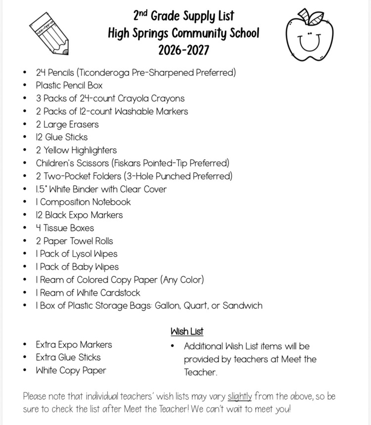 supply list 2026