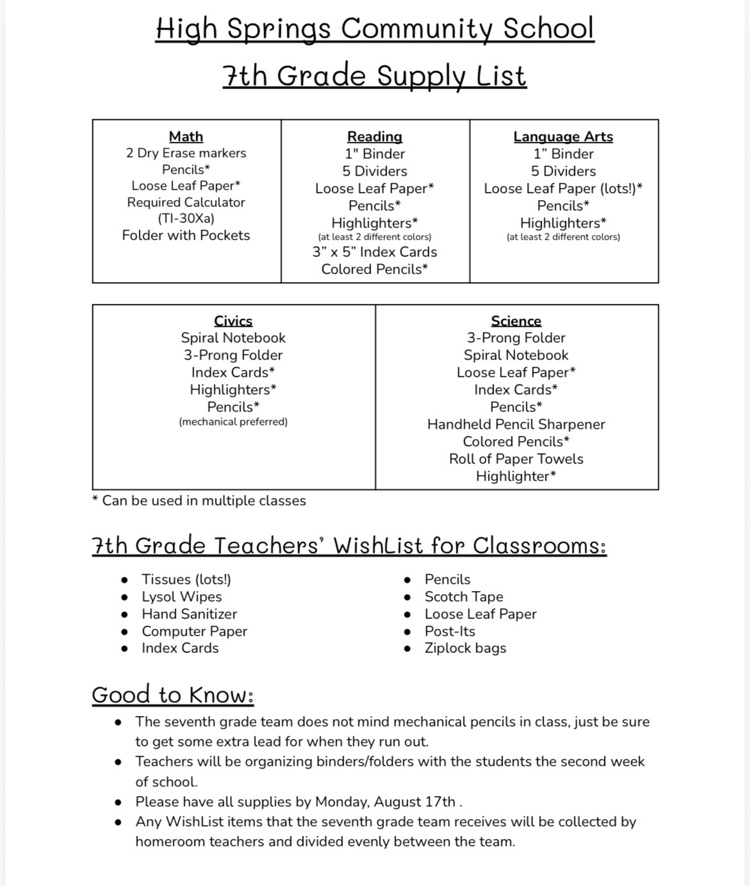 supply list 26
