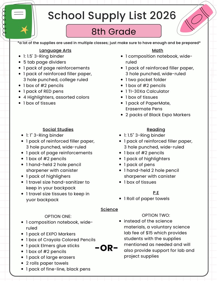 supply list 26