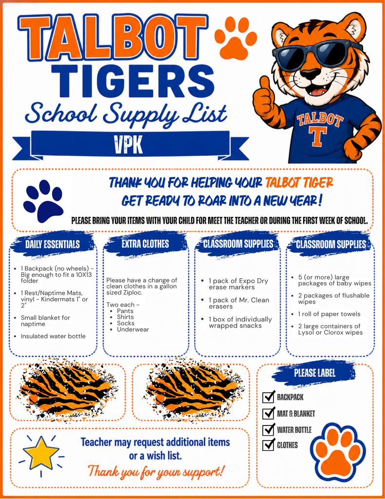 VPK Supply List