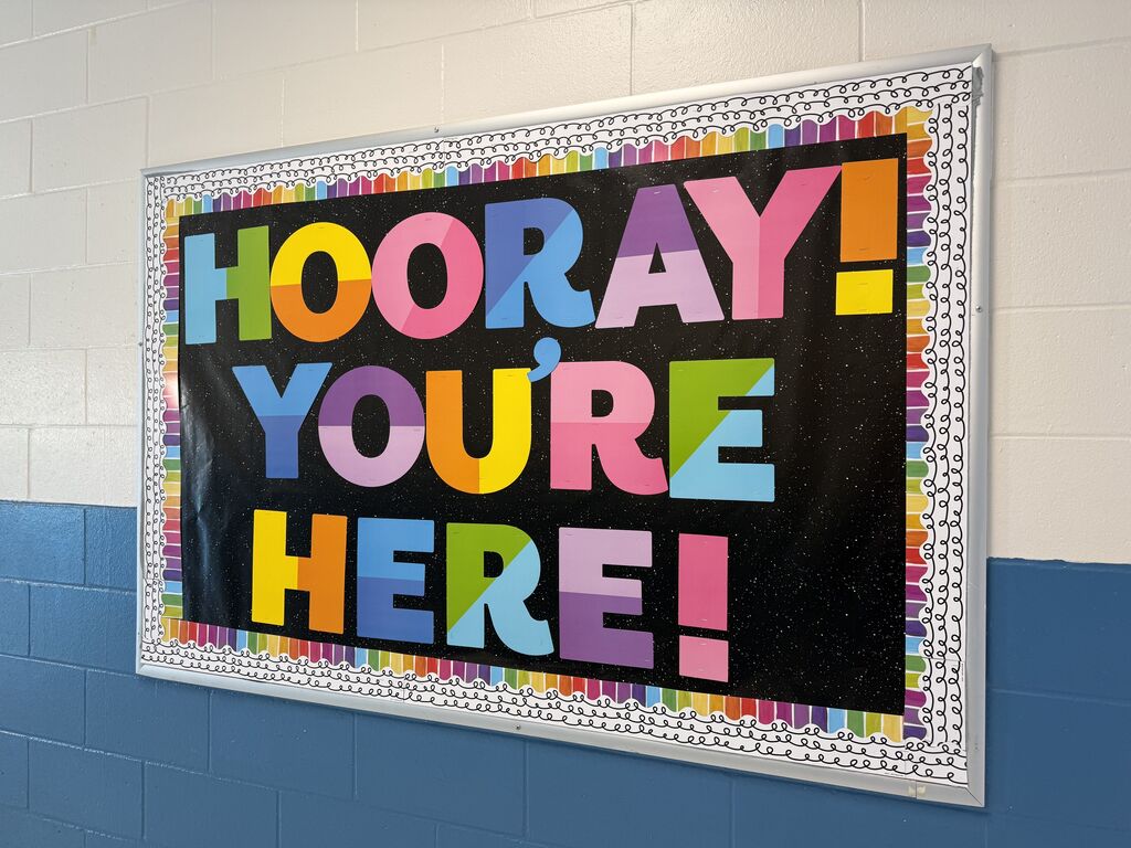 Welcome back bulletin board done by PTA