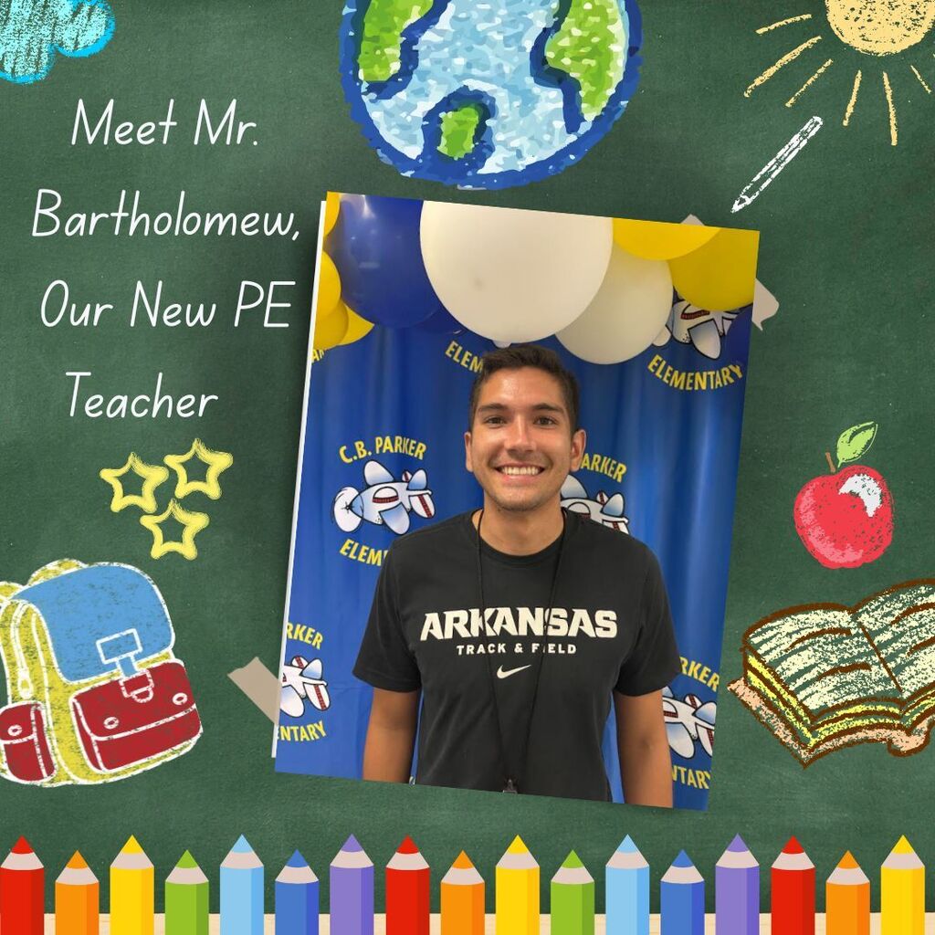 School clip art and photo of new PE Teacher