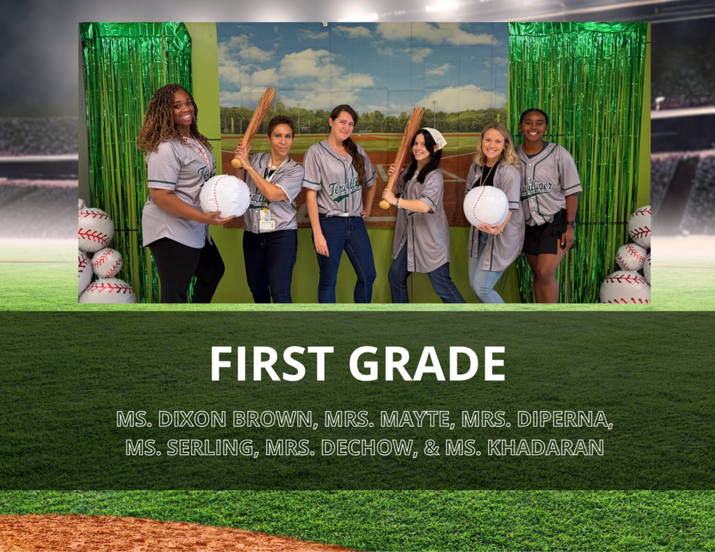 picture of six teachers standing in front of a baseball background