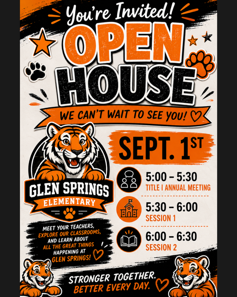 Invitation to Glen Springs Open House on September 1st