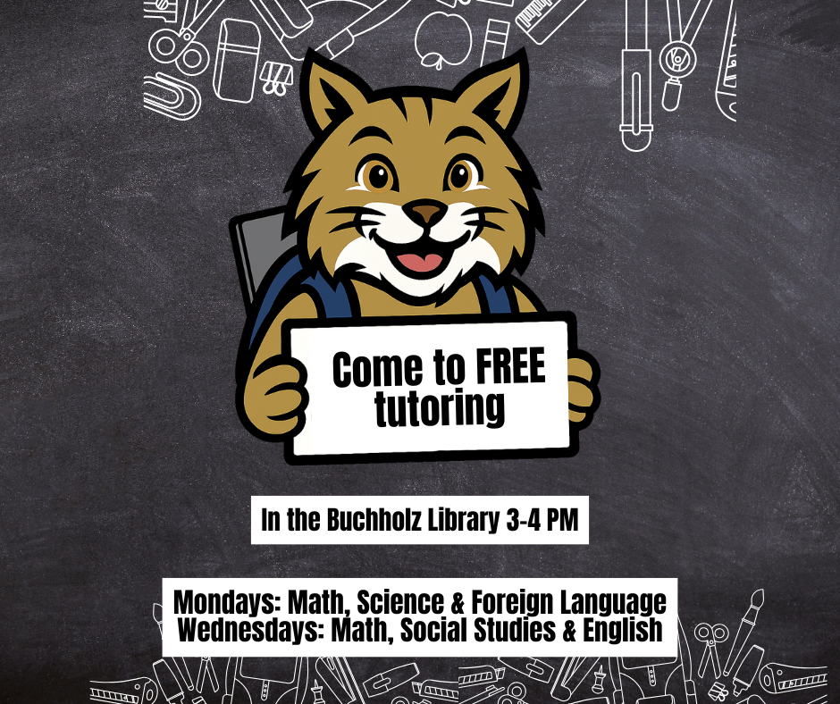 Free After School Tutoring in the Buchholz Library 3-4pm