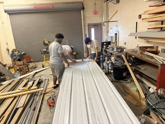 Students working in the new construction class.