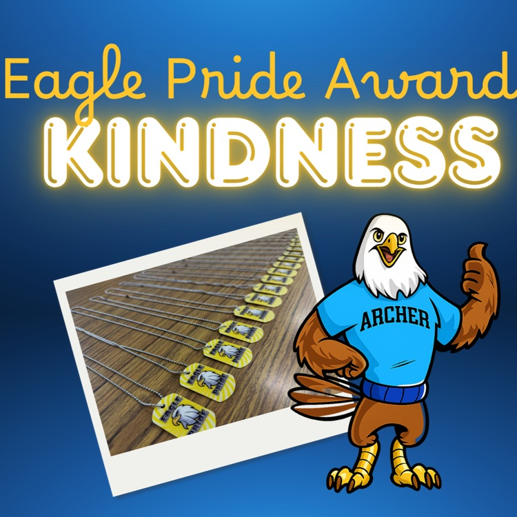 picture of Eagle Pride award necklaces with Archie mascot giving a thumb’s up