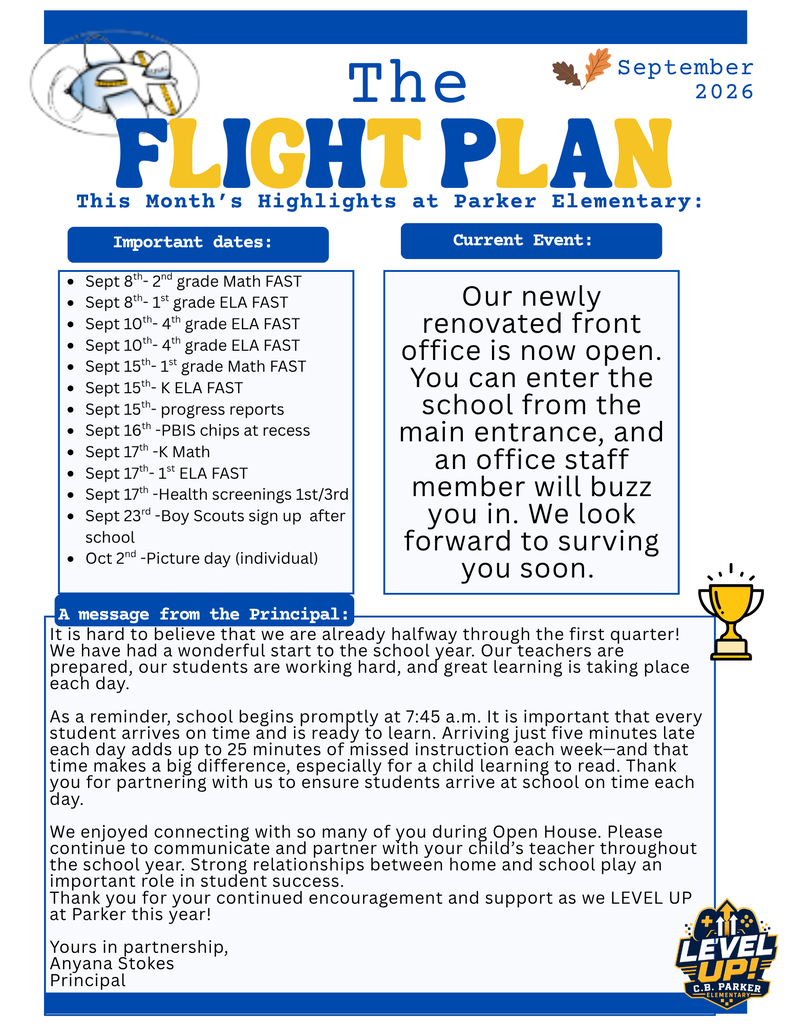 The Flight Plan-September Edition. This is the monthly newsletter.