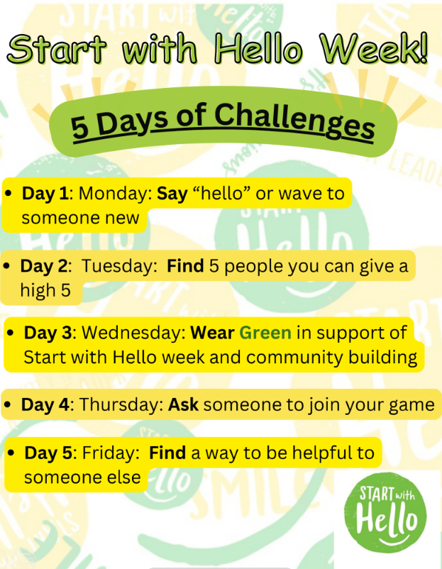 5 day challenge with Hello Week