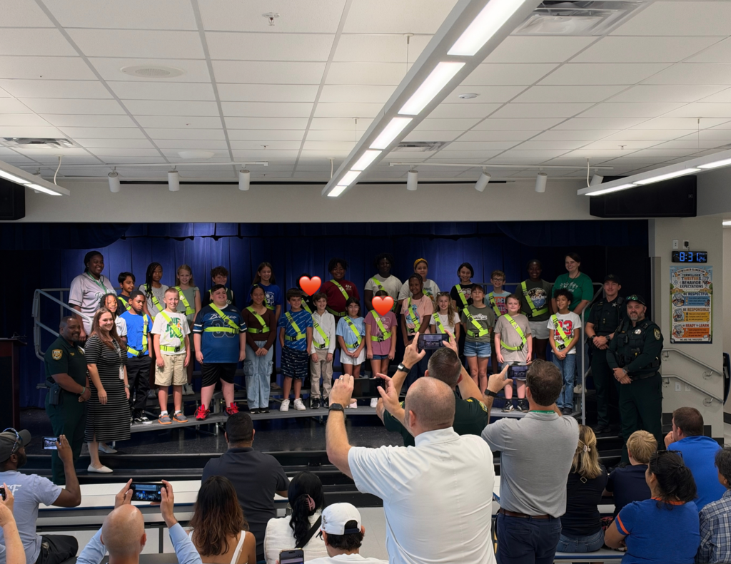 group of safety patrols with their teachers
