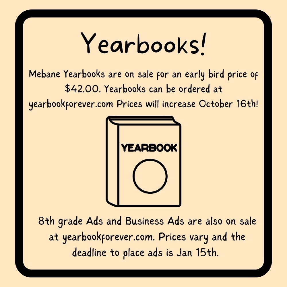 Mebane Yearbooks are on Sale for $42 