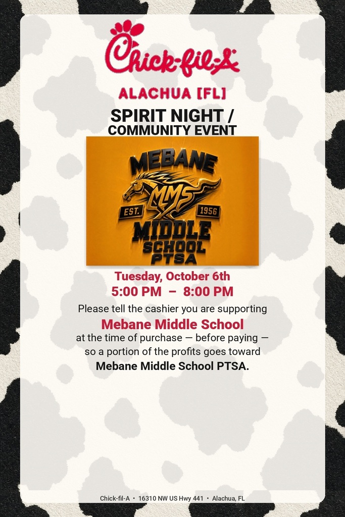 Chick-fil-A Spirit Night Oct 6th