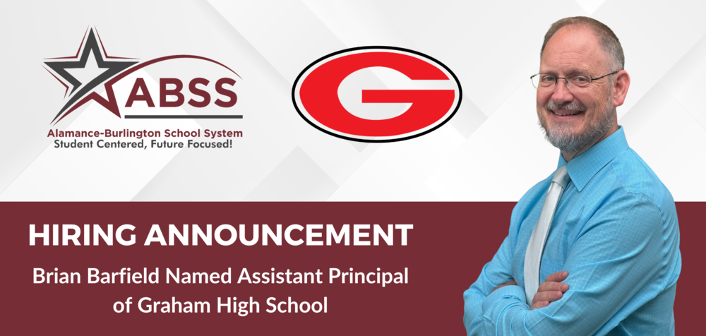 Hiring Announcement for Brain Barfield with a photo of him wearing a blue shirt and grey tie