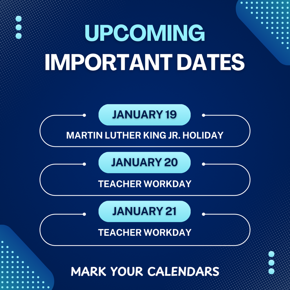 Upcoming Important Dates