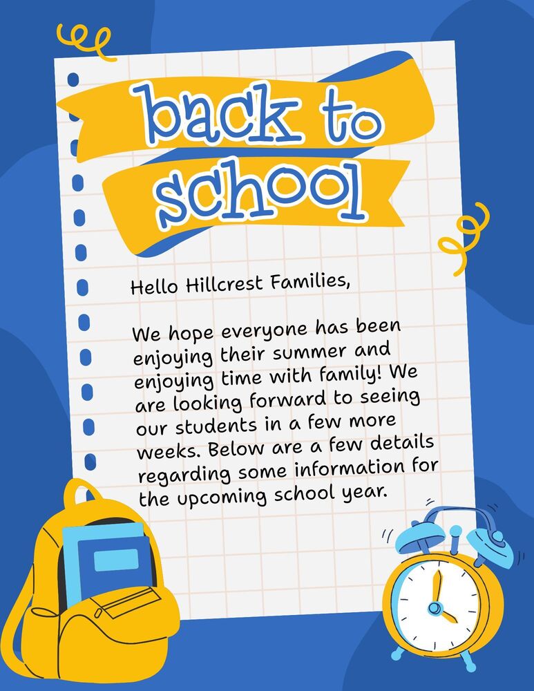 Back to school info