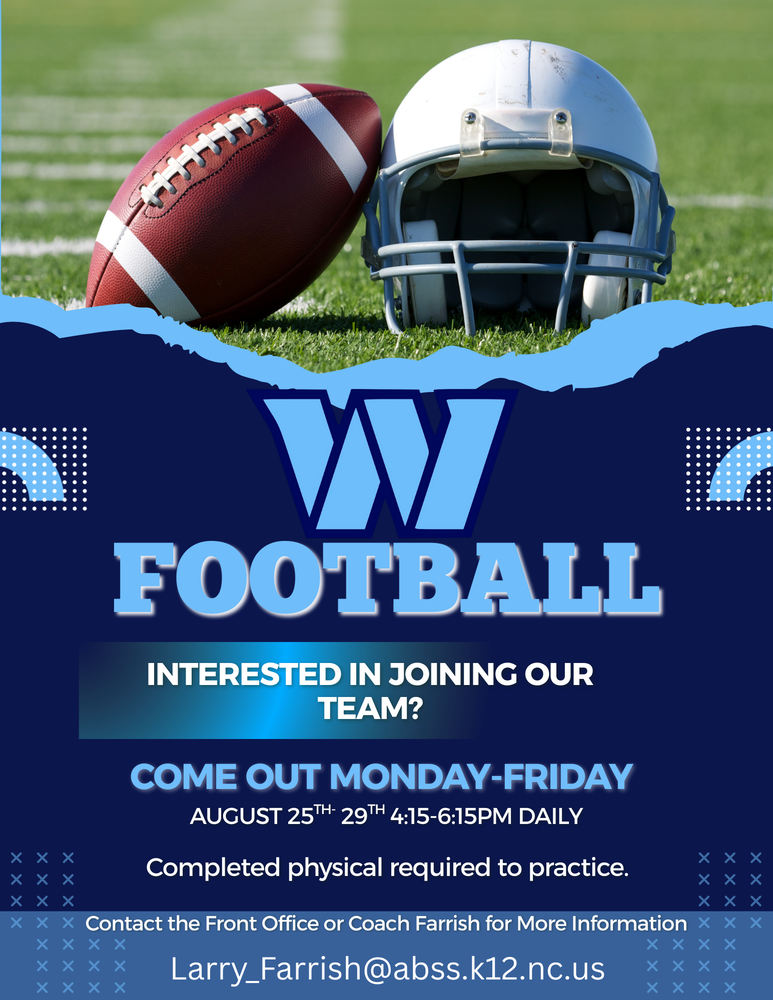 Football Tryouts - running now through the first week of school