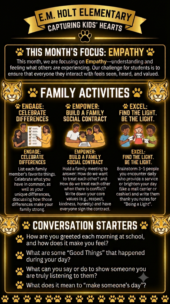 E.M.Holt Elementary Capturing Kids' Hearts Family Activities and Conversation Starters