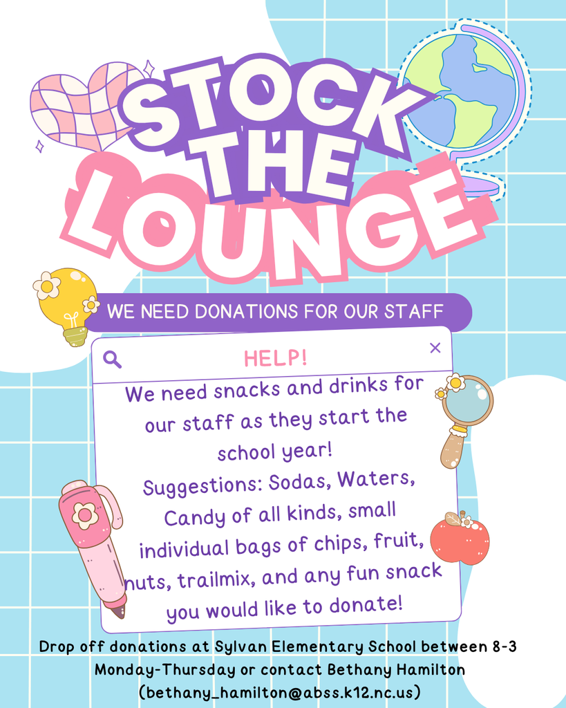 We need your help for our amazing staff at Sylvan Elementary School! We want to stock the staff lounge for our staff as they start the new school year and prepare their classrooms... also to be able to have treats for them as the school year continues! Our teachers and staff do so much for those at our school. This is just a small way you can give back to show them how much we care as a community! Let me know if you are interested in helping, or you can just drop off the supplies mentioned below at the school during the week!