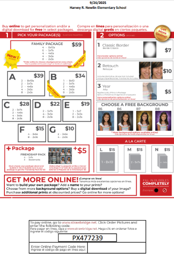 Picture Day Order Form