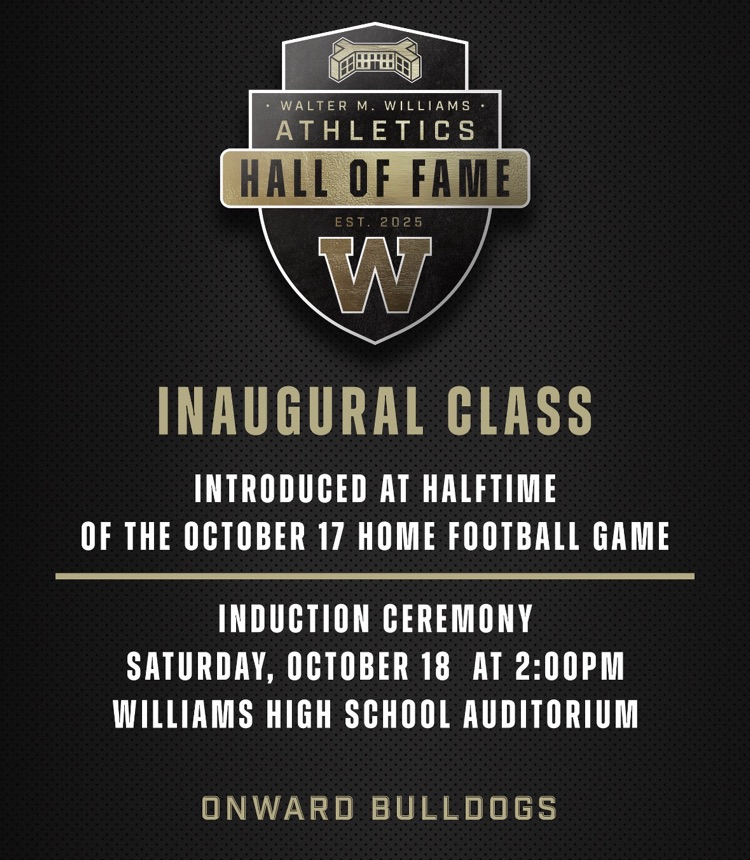 emblem with gold hall of fame and white writing