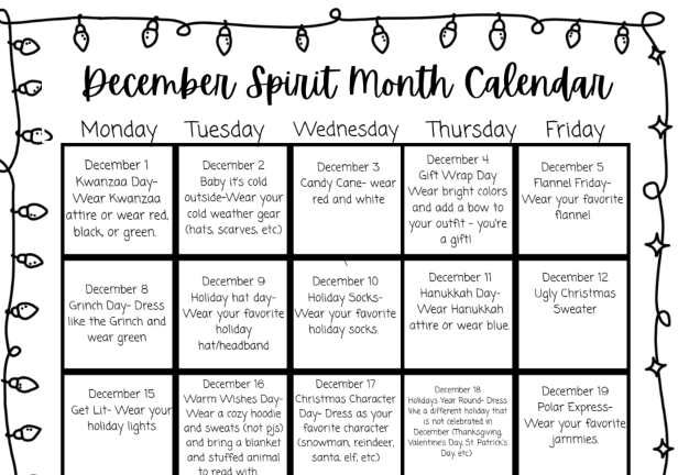December Spirit Month