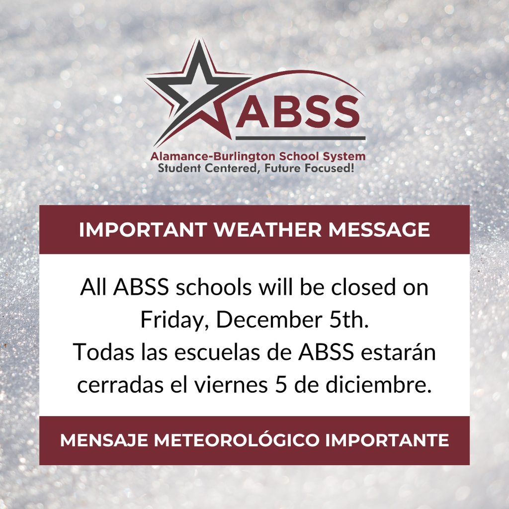 Important weather message cancelling school on Friday, December 5th