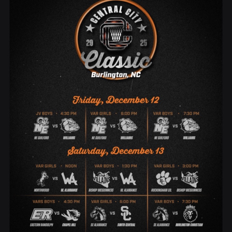 central city classic logo with teams and tip off times listed below