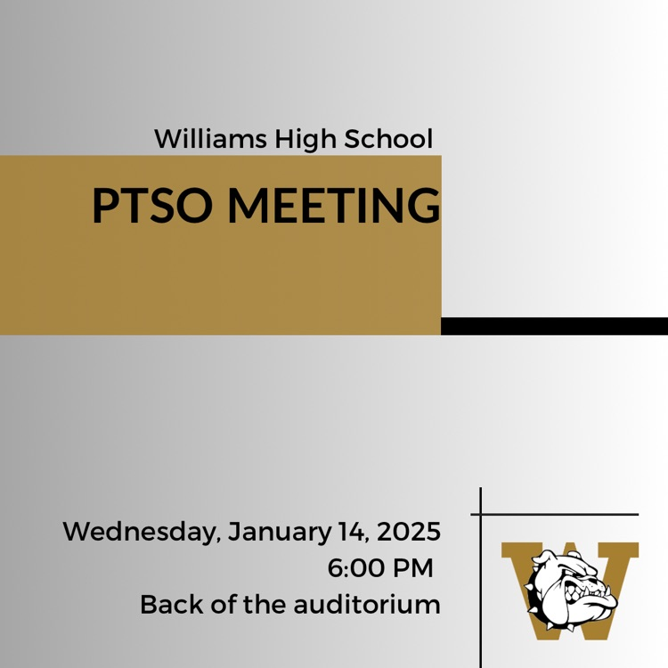 gold and grey squares with Williams logo and black writing