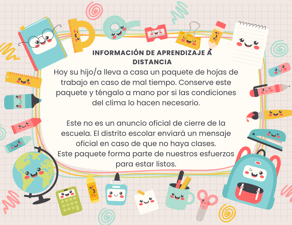 Graphics of school supplies