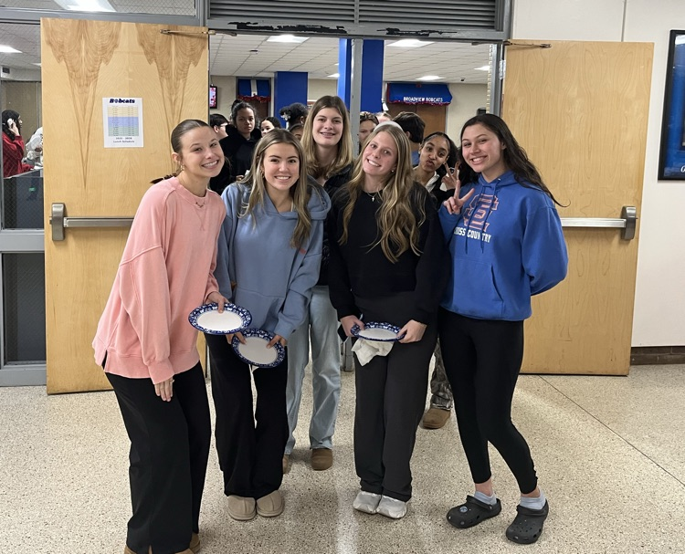 a group of students in the hallway at Cummings