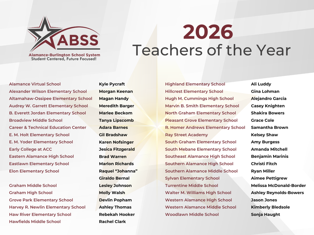 List of all teachers of the year for each school